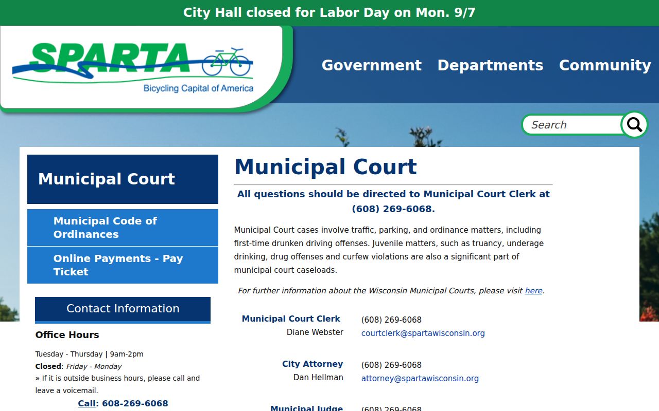 Sparta court docket municipal court page in Monroe County
