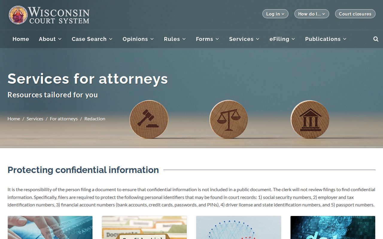 Tomah court docket public access and protected identifier rules